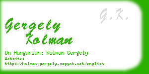 gergely kolman business card